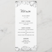 Elegant minimalist Ginkgo Biloba bruiloft Menu (Voorkant)