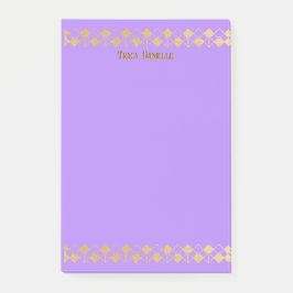 Elegant Minimalist Gold Accent Lavender Post-it® Notes