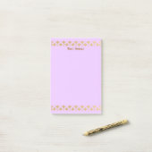 Elegant Minimalist Gold Accent Pink  Post-it® Notes (Op bureau)