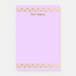 Elegant Minimalist Gold Accent Pink  Post-it® Notes