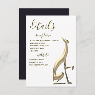 Elegant Minimalist Gold Dog Wedding Details Kaart