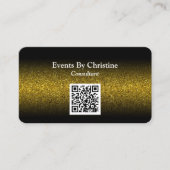 Elegant minimalist Gold Glitter Ombre QR Code Visitekaartje (Voorkant)