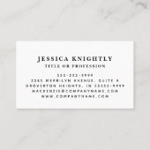 Elegant Minimalist Gold Monogram Script-Initialen Visitekaartje (Achterkant)