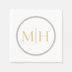 Elegant minimalist Gold Monogram Weddenschap Servet