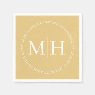 Elegant minimalist Gold Monogram Weddenschap Servet