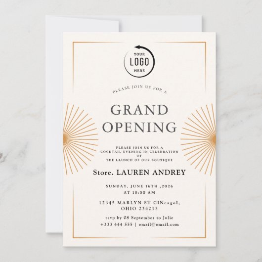 Elegant Minimalist Grand Opening Invitation (Devant)