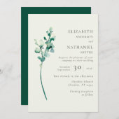 Elegant minimalist Greenery Wedding Invitation Kaart (Voorkant / Achterkant)