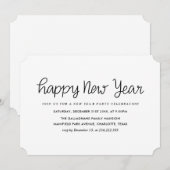 Elegant minimalist Happy Nieuwjaar Kaart (Voorkant / Achterkant)