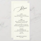 Elegant Minimalist Ivory Wedding Menu (Voorkant / Achterkant)
