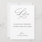 Elegant Minimalist Ladies Bathroom Basket Sign Kaart (Voorkant)