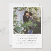 Elegant minimalist | Modern Chic Photo Wedding Kaart (Voorkant)