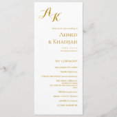 Elegant Minimalist Modern Islamic Wedding Program Programma (Voorkant)