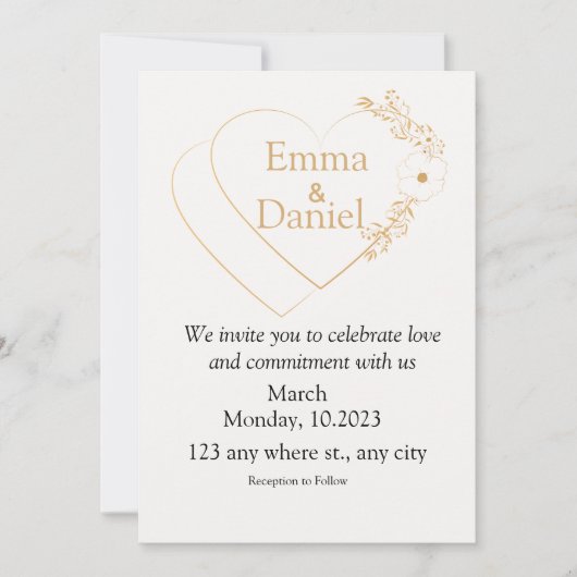 Elegant Minimalist & Modern Wedding Invitations (Devant)