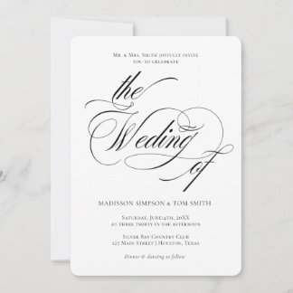 Elegant Minimalist modern Wedding Kaart