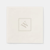 Elegant minimalist Monogram beige Weddenschap Cock Servet (Voorkant)