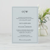 Elegant Minimalist Monogram Wedding Kaart (Staand voorkant)