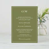 Elegant Minimalist Monogram Wedding Kaart (Staand voorkant)