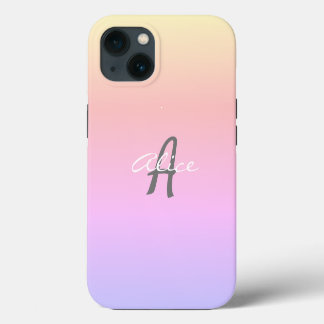 Elegant minimalist monogrammen schattig script roz iPhone 13 hoesje