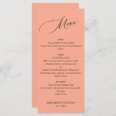 Elegant Minimalist Peach Wedding Menu (Voorkant / Achterkant)