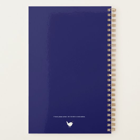 Elegant Minimalist Personalized Logo Blue Planner (Dos)