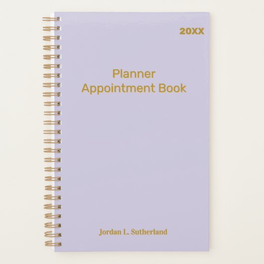 Elegant Minimalist Personalized Logo Pale Purple  Planner (Voorkant)