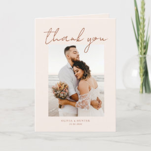 Elegant Minimalist Photo Weddenschap Hartelijk dan Bedankkaart