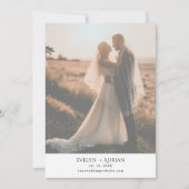 Elegant Minimalist Photo wedding Save The Date  (Devant)