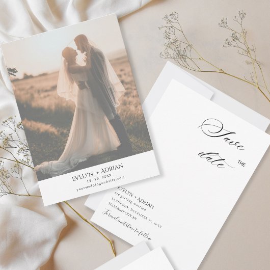 Elegant Minimalist Photo wedding Save The Date 