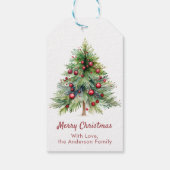 Elegant Minimalist Pine Christmas Cadeaulabel (Achterkant)