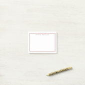 Elegant Minimalist Red Two Border Post-it® Notes (Op bureau)