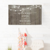 Elegant minimalist Rustic Wedding Welkom Spandoek (Insitu)