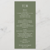 Elegant minimalist Sage Green Wedding Menu (Voorkant)