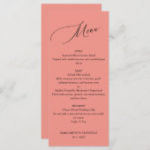 Elegant Minimalist Salmon Wedding Menu (Voorkant / Achterkant)