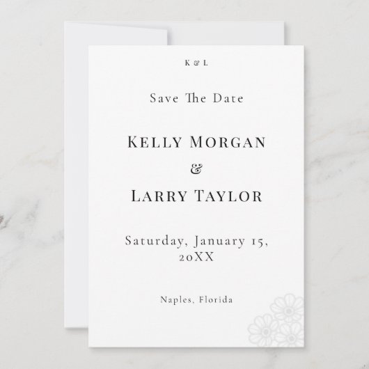 Elegant Minimalist Save the Date Wedding Card (Voorkant)