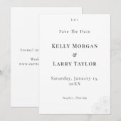 Elegant Minimalist Save the Date Wedding Card (Voorkant / Achterkant)