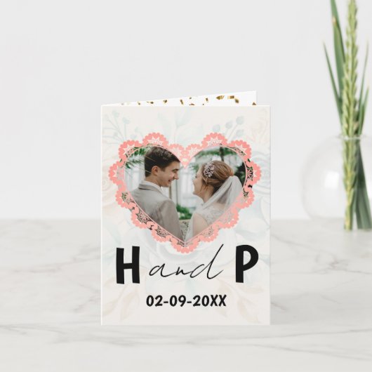 Elegant Minimalist Script Monogram Fotobruiloft (Voorkant)