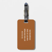 Elegant Minimalist Script Name Custom Terracotta Bagagelabel (Achterkant verticaal)