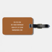 Elegant Minimalist Script Name Custom Terracotta Bagagelabel (Achterkant horizontaal)