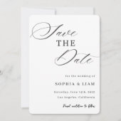 Elegant Minimalist Script Save the Date Card (Devant)