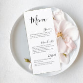Elegant Minimalist Script Wedding Menu Card