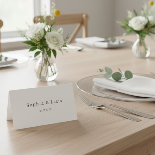 Elegant Minimalist Script Wedding Place Card