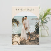 Elegant Minimalist Simple Photo Modern Save The Date (Staand voorkant)