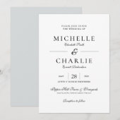 Elegant minimalist Simple Wedding Invitation Kaart (Voorkant / Achterkant)