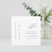 Elegant minimalist Simple White Wedding Invitation (Staand voorkant)