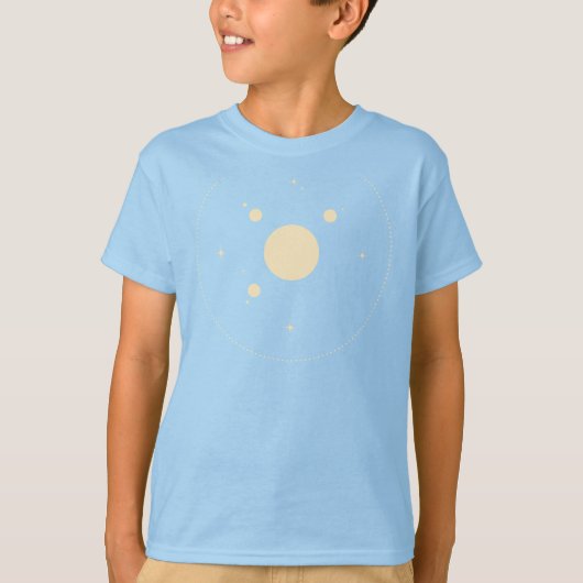 Elegant Minimalist Solar System  Planets and Stars T-shirt (Voorkant)