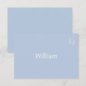 Elegant minimalist Stusty Blue Wedding Place Card (Voorkant / Achterkant)