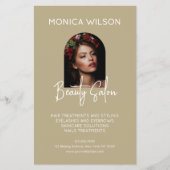Elegant minimalist tan beauty salon flyer (Voorkant)