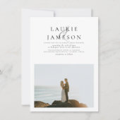 Elegant Minimalist Typography Chic 2 Photo Wedding Kaart (Voorkant)