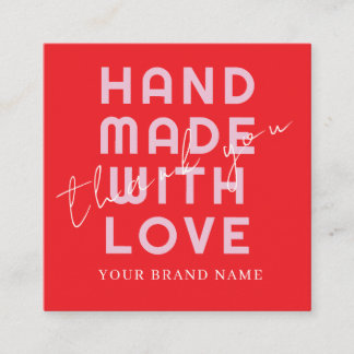 Elegant Minimalist Typography Simple Orange Square Vierkante Visitekaartje