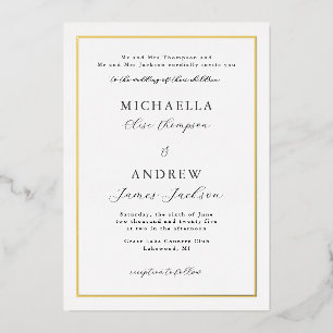 Elegant minimalist Uitnodiging tot verfijnde bruil